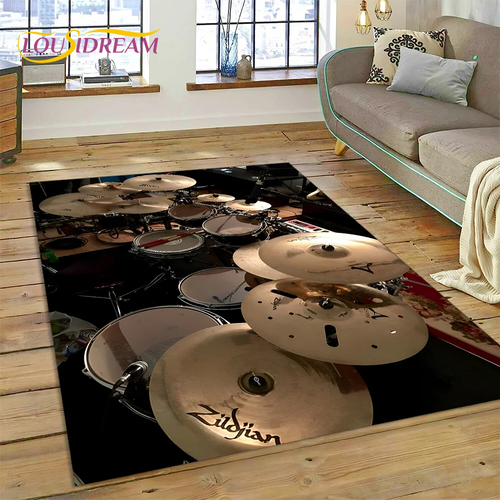 Commercial Printing Format - Drumstel Muziekinstrumenten Drumset Tapijt Tapijt voor