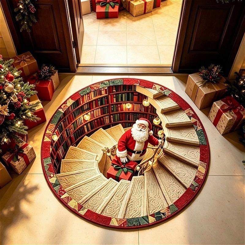 3D Illusie Kerstman Trap Ronde - Commercial Printing Format recensie en prijs