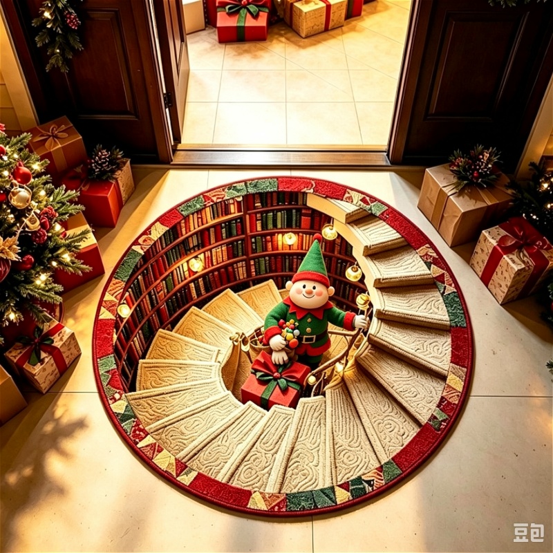 3D Illusie Kerstman Trap Ronde - Commercial Printing Format recensie en prijs