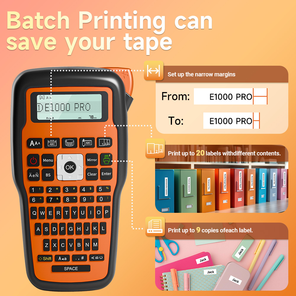 QWERTY-toetsenbord E1000 label - Commercial Printing Inc recensie en prijs
